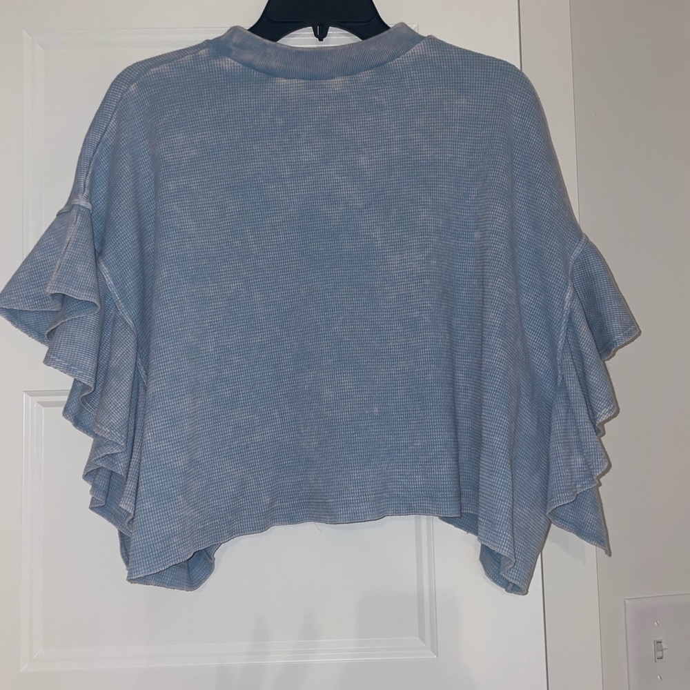 Altar'd State Light Blue Ribbed Top - Picture 2 of 3